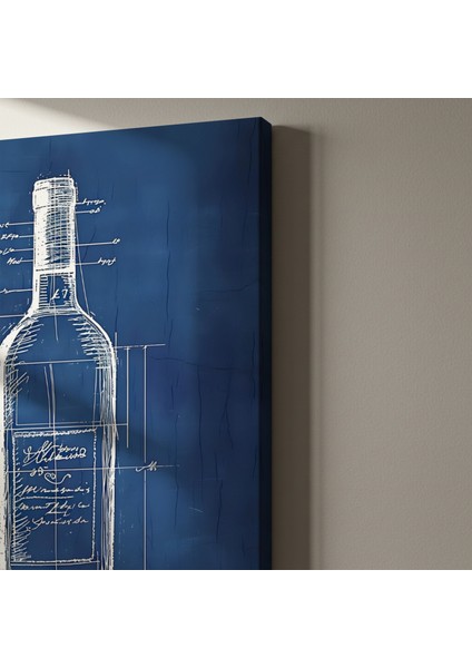 Şarap Şişesi Mimarisi Blueprint Tarzı Tablo indirimleri