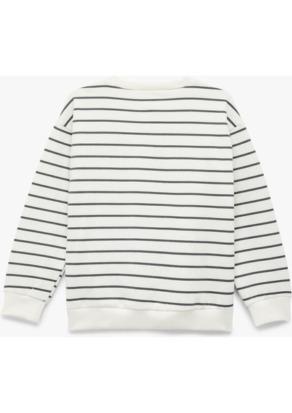 Uzun Kollu Bisiklet Yaka Pamuklu Şardonlu Oversize Sweatshirt fiyatları