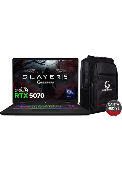 Slayer5 7-5070 C6 Intel Ultra 7 255HX 32GB Ram 1tb SSD RTX5070 16" Qhd+ IPS 240Hz Freedos Oyuncu Laptop