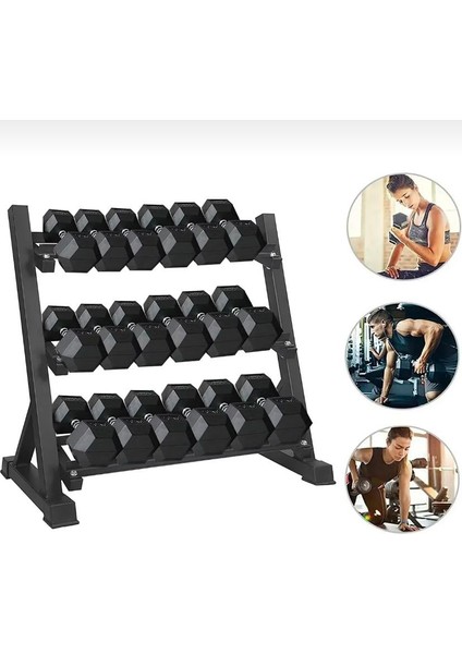 - Dambıl Standı, Dambıl Sehpası 3 Lü Stand Profesyonel Kullanım