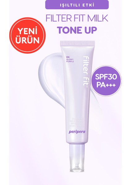 Işıltılı, Ton Eşitleyici Krem Perıpera Filter Fit Milk Tone Up (004 Glowy Purple) SPF30 Pa++