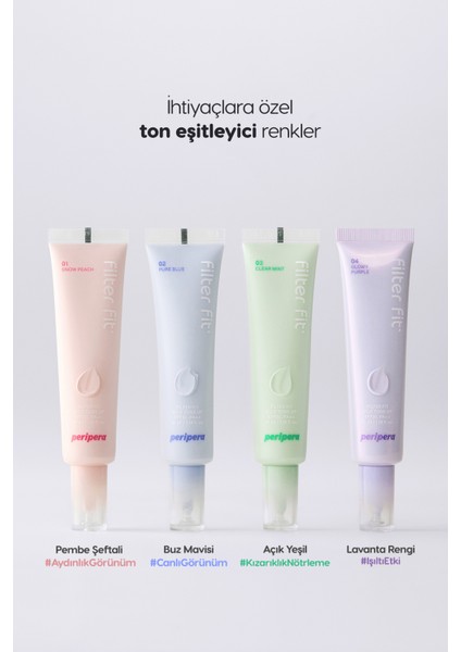 Işıltılı, Ton Eşitleyici Krem Perıpera Filter Fit Milk Tone Up (004 Glowy Purple) SPF30 Pa++ modelleri
