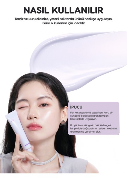 Işıltılı, Ton Eşitleyici Krem Perıpera Filter Fit Milk Tone Up (004 Glowy Purple) SPF30 Pa++