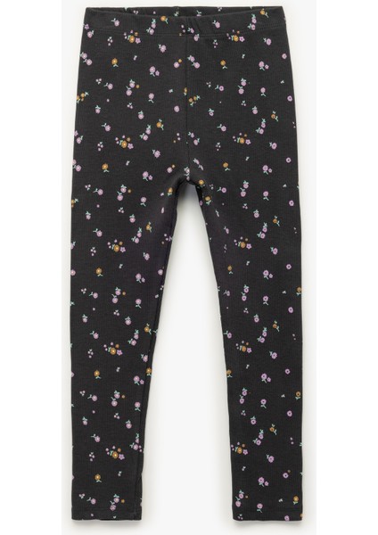 Kaşkorse Çiçek Desenli Pamuklu Tayt