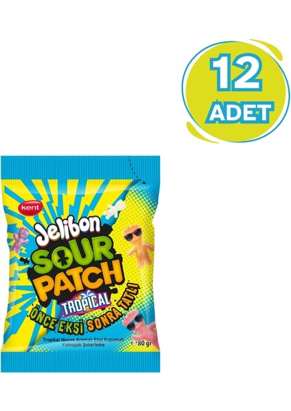 Sour Patch Tropikal Meyve Aromalı Yumuşak Şekerleme 80 gr - 12 Adet