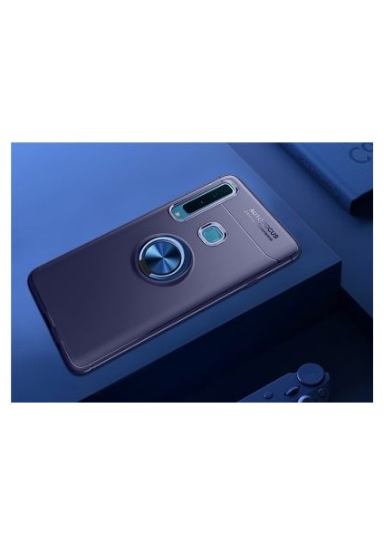 Samsung Galaxy A9 2018 Kılıf Yüzüğü Stant ve Araç Tutucu Olabilen Şık Esnek Premium Silikon Kapak Ryc/ravel