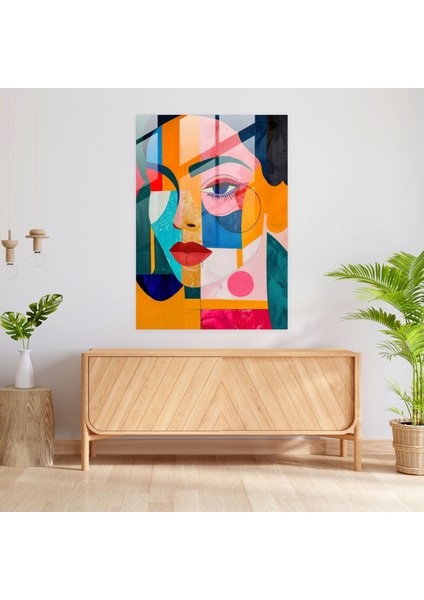 Frida Kahlo Tarzı Cam Sanatı - Geometrik Şekiller Soyut Portre Cam Sanatı Frida Kahlo Eserleri fiyatları