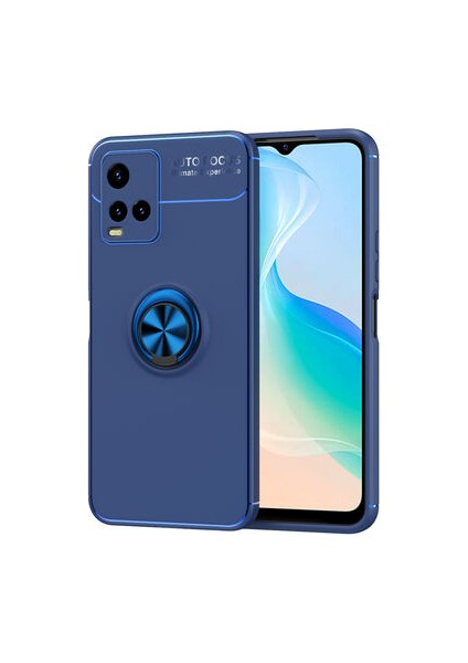 Vivo Y33S Kılıf Yüzüğü Stant ve Araç Tutucu Olabilen Şık Esnek Premium Silikon Kapak Ryc/ravel