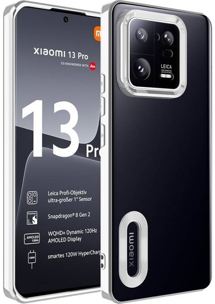 Xiaomi Mi 13 Pro Kılıf Kenarları Lazer Renkli ve Logo Detaylı Şık Esnek Premium Silikon Kapak Ryc/omega