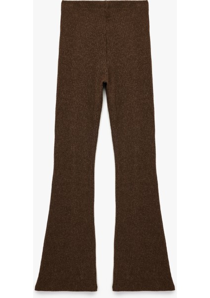 Kaşkorse Kumaş Viskon Karışımlı Ispanyol Paça Yüksek Bel Pantolon fırsatları