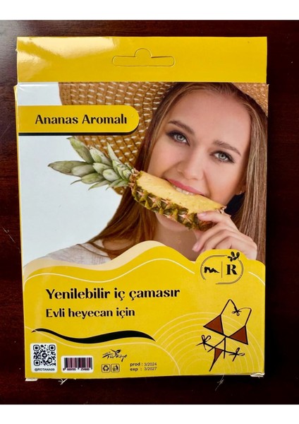 Ananas Aromalı Aromalı Sütyen ve Tanga Takımı – Tatlı Dokunuşlarla Fantaziyi Yükseltin 2 Li Standart