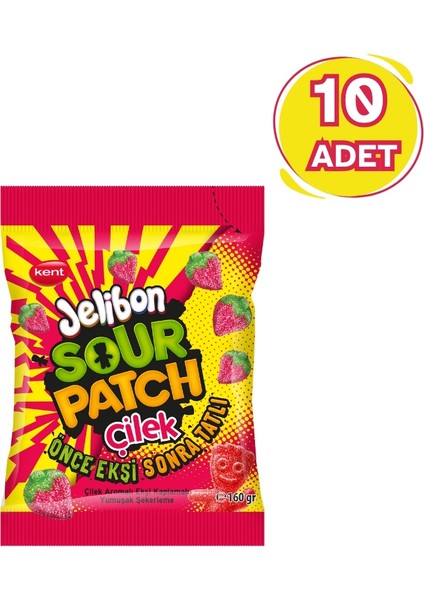 Sour Patch Çilek Aromalı Yumuşak Şekerleme 160 gr - 10 Adet