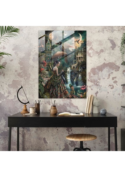 Frida Kahlo Tarzı Cam Tablo - Frida Kahlo Eserleri Ev Dekorasyonu modelleri