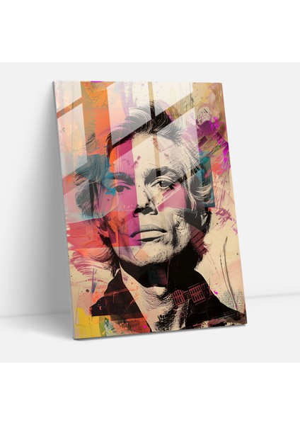 Andy Warhol Ev Dekorasyonu - Ünlü Portre Koleksiyonu - Andy Warhol Cam Duvar Sanatı Cam Tablo Cam Sanatı
