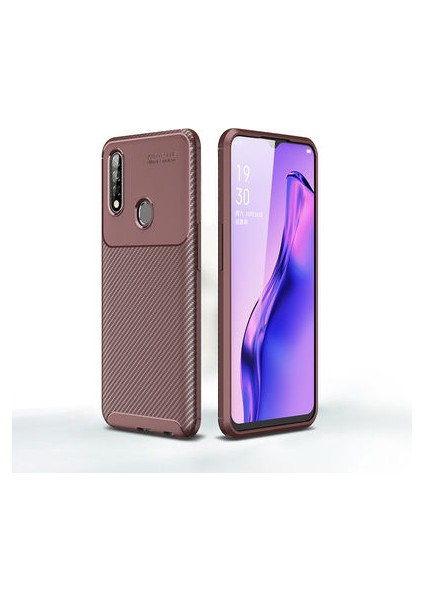 Oppo A31 Kılıf Karbon Desenli Esnek Yüksek Kaliteli Meteryalden Üretilmiş Silikon Kapak Ryc/negro