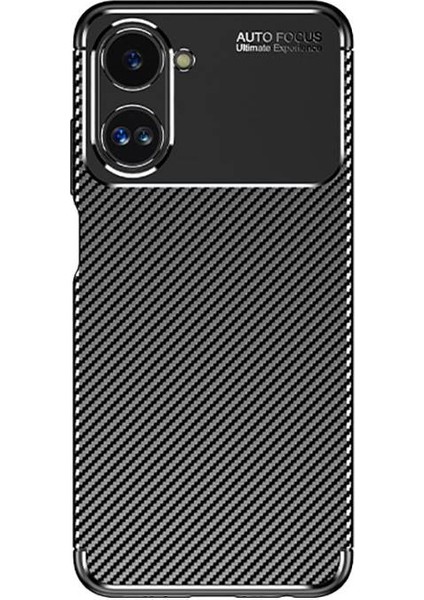 Realme 10 4g Kılıf Karbon Desenli Esnek Yüksek Kaliteli Meteryalden Üretilmiş Silikon Kapak Ryc/negro