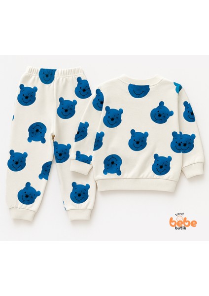 Kız Çocuk 2’li Alt Üst Takım,bisiklet Yaka Ayıcık Desenli Sweatshirt ve Eşofman Altı Günlük Giyim modelleri