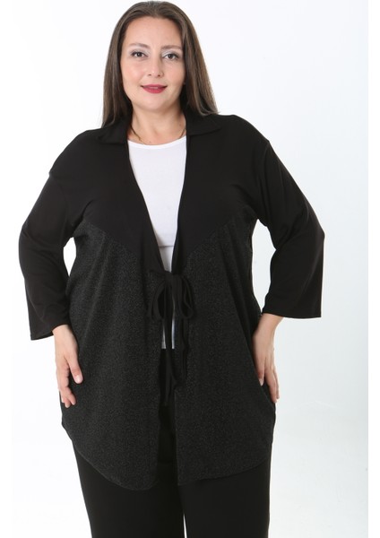 Kadın Simli Büyük Beden Hırka modelleri