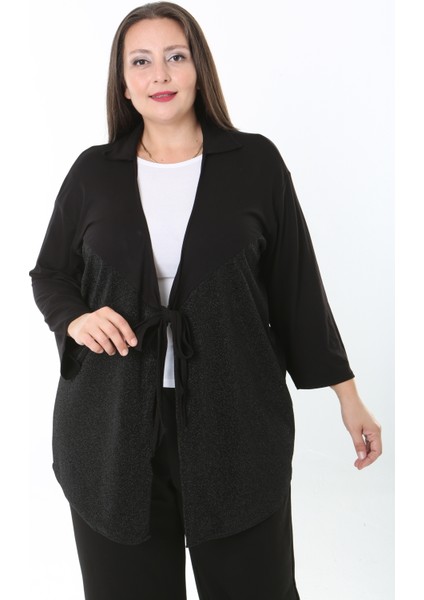 Kadın Simli Büyük Beden Hırka