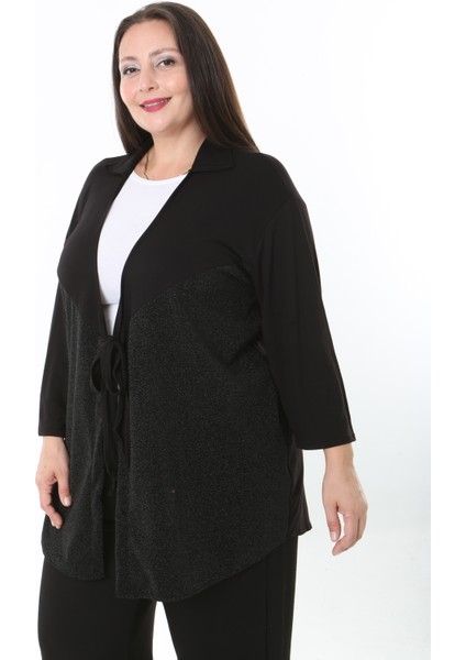 Kadın Simli Büyük Beden Hırka