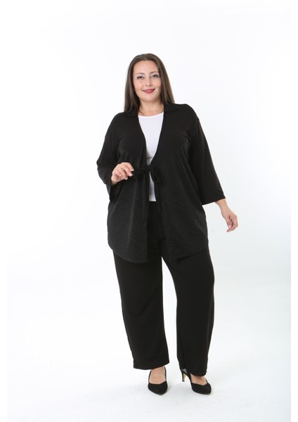 Kadın Simli Büyük Beden Hırka