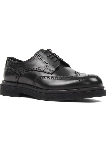Erkek Siyah Bağcıklı Deri Klasik Ayakkabı modelleri