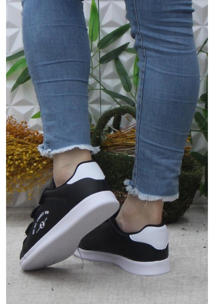 Row Milena Siyah Beyaz Rahat Hafif Sneaker Çırtlı Spor Ayakkabı fırsatları