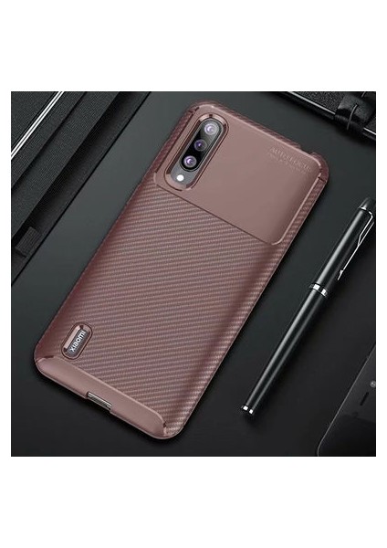 Xiaomi Mi 9 Lite Kılıf Karbon Desenli Esnek Yüksek Kaliteli Meteryalden Üretilmiş Silikon Kapak Ryc/negro