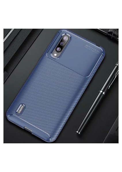 Xiaomi Mi A3 Kılıf Karbon Desenli Esnek Yüksek Kaliteli Meteryalden Üretilmiş Silikon Kapak Ryc/negro