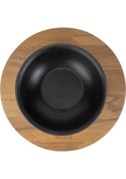 Döküm Yuvarlak Çorba Kasesi ve Kayın Servis Ahşabı. ÇAP(Ø)14CM.-BORDO modelleri