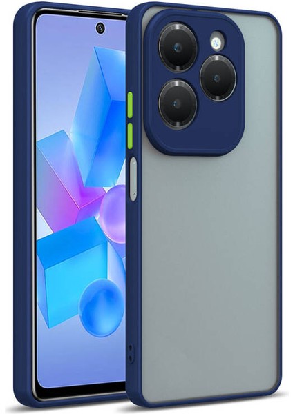 Infinix Hot 40I Kılıf Arkası Buğulu Kenarları Renkli Sert Premium Silikon Kapak Rcv/hux