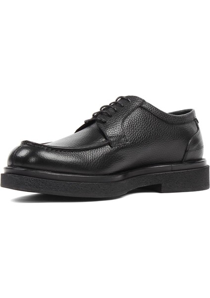 Erkek Siyah Bağcıklı Deri Klasik Ayakkabı fırsatları