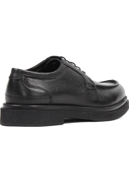 Erkek Siyah Bağcıklı Deri Klasik Ayakkabı