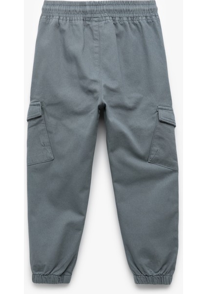 Pamuklu Gabardin Beli Bağcıklı Kargo Cepli Jogger Pantolon fiyatları