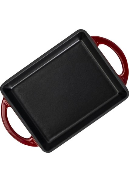 Döküm Dikdörtgen Sahan Döküm Demir Yekpare Çift Kulplu Ölçü 12X15CM.-BORDO modelleri