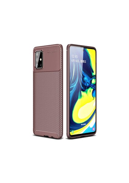Samsung Galaxy M31S Kılıf Karbon Desenli Esnek Yüksek Kaliteli Meteryalden Üretilmiş Silikon Kapak Ryc/negro