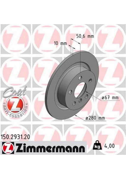 Zengezur Fren Diski Arka Bmw F40 F44 F46 F48 F39 I3 Mini F54 F56 F60
