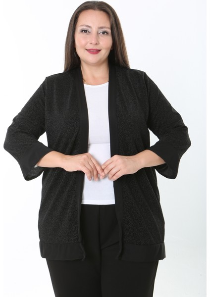 Kadın Simli Büyük Beden Hırka