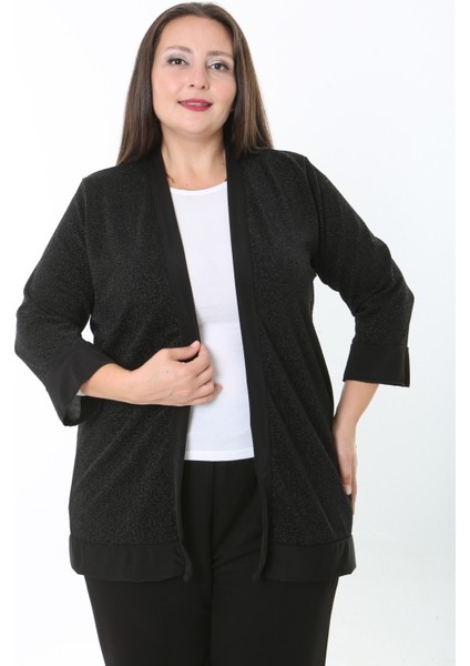 Kadın Simli Büyük Beden Hırka modelleri