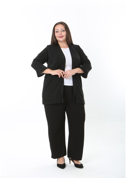 Kadın Simli Büyük Beden Hırka