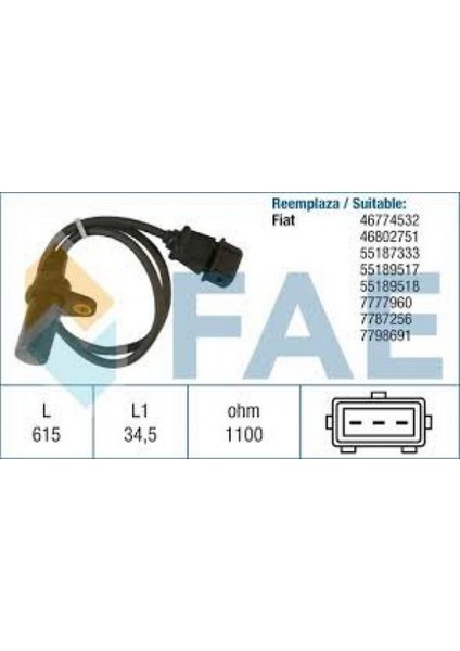 Krank Mil Sensörü Kablosu Palio-Punto-Albea 1.2 Gnzrz