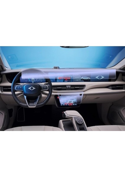 Togg T10X Ekran Koruyucu Digitlal Gösterge Bilgi ve Kumanda Ekranı Şeffaf indirimleri