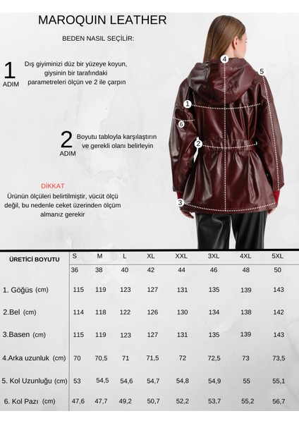 Alicia Kadın Kapüşonlu Deri Mont