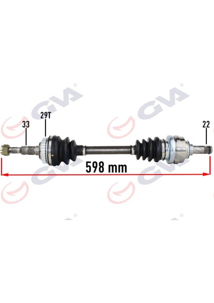 Komple Aks Sol Opel Vectra B 1.6 99-02 Makyajli Kasa Abs Li 29DİŞ 598MM Dpmah