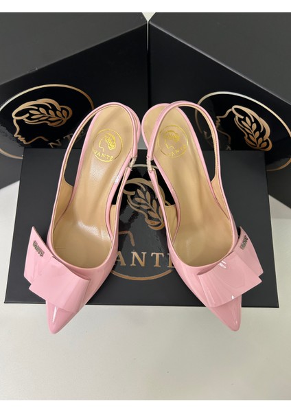 Ayakkabı VANTÉ – Blushe Pembe Rugan Tokalı Stiletto