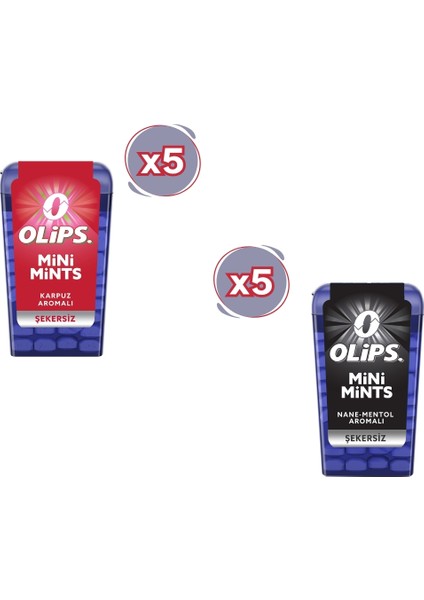 Mini Mints Karpuz - Nane&Mentol Aromalı Şeker Paketi - 10 Adet