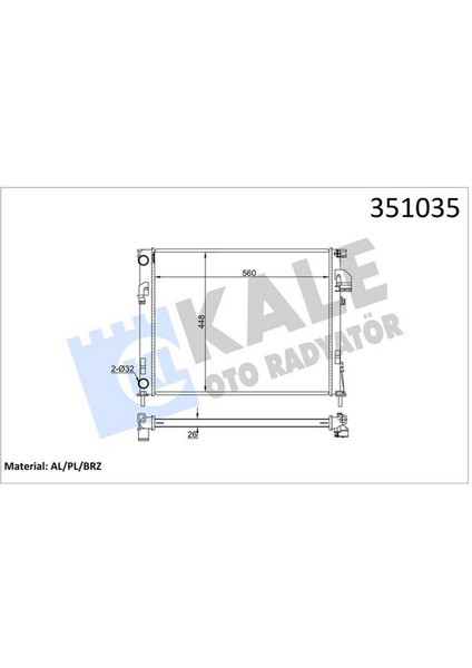 Radyatör Trafic Ii-Vivaro 01 1.9dti-2.0 16V Ac-Klimasiz Mek 560X469X27 Al-Pl-Brz Dpmah