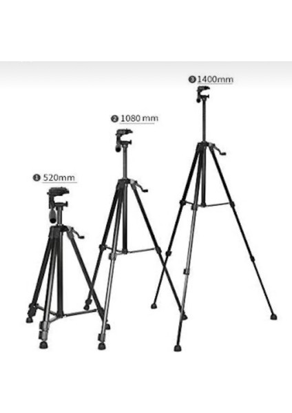 3366 Profesyonel Kamera Tripod, Telefon Tutucu Tripod 140 cm modelleri