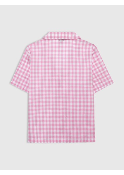 Kadın Açık Pembe Gapbody Poplin Kısa Kollu Pijama Üstü modelleri