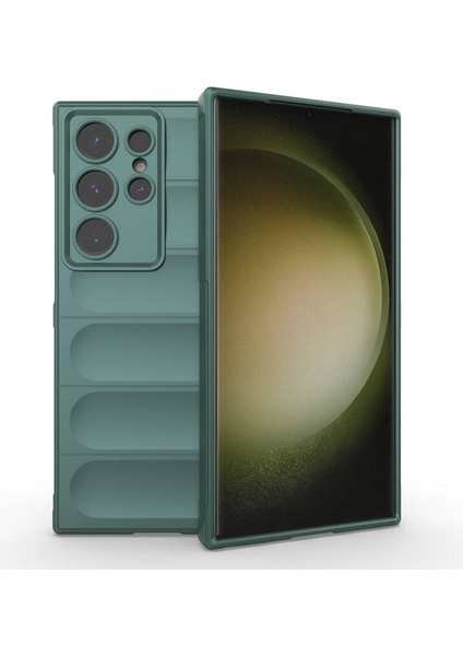 Samsung Galaxy S24 Ultra Kılıf Içi Kadife Dolgulu Dalga Tutma Haznelli Premium Tpu Silikon Kapak Ryc/etnik